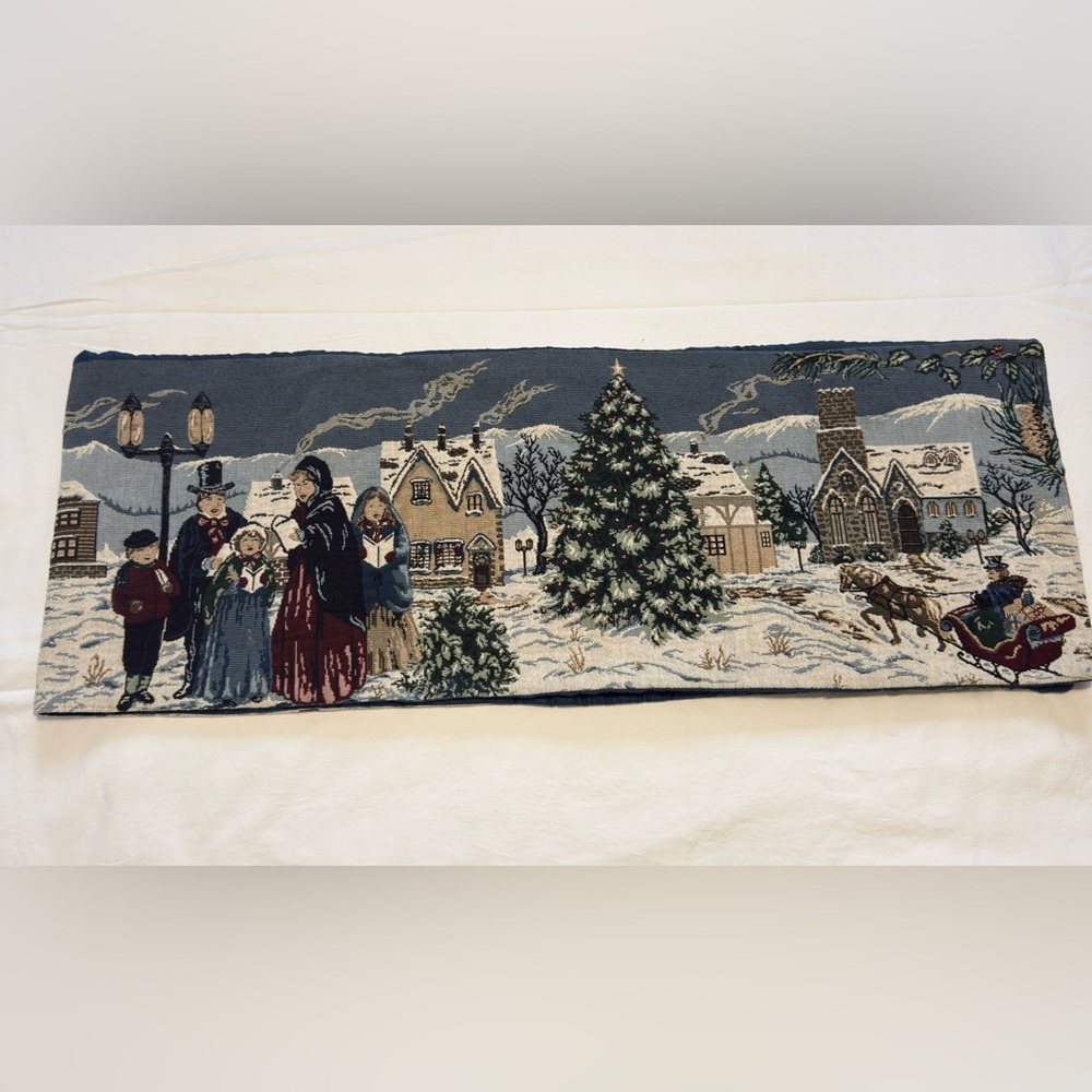 Blue Christmas Table Runner 67x12 Inches Holiday Dining Table Decor - Picture 3 of 6